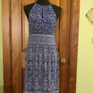 London Times Floral Blue Dress